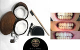 Activated Charcoal Teeth Whitening Powder Bundle With FREE Eco Friendly Bamboo TOOTHBRUSH Kit Active Fresh Mint Breath Stops Bad Breath Removes Stains Blk Wow Sparkle