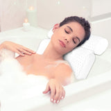 Mosuch Bath Pillow for Head Neck and Shoulder Support, 4D Air Mesh Luxury Spa Bathtub Pillow with 7 Non-Slip Suction Cups Large and Soft Bath Pillows Fits All Bathtub, Hot Tub, Jacuzzi and Home Spa