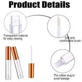 24Pcs 10ml Transparent Lip Gloss Tubes with Brush Tip Refillable Lip Glaze Container Lip Balm Bottle and 2Pcs 10ml Plastic Syringe for DIY Makeup (rose gold)