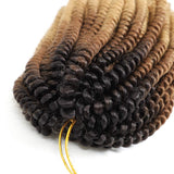 VETYES 3 Packs Spring Twist Hair Ombre 8 Inch Crochet Braids Kanekalon Synthetic Hair Extensions Braiding Hair Kinky Curly Twist High Temperature Fiber(Black/Dark Brown/Light Brown)