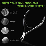 BEZOX Cuticle Nippers Cuticle Clippers - Stainless Steel Professional Cuticle Cutter Hangnails Trimmers - Full Jaw(6mm)