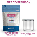 Dry Skin Bath Salt 128 Ounces Epsom Salt with Natural Geranium, Lavender, Ylang Ylang, and Lemon Essential Oils Plus Vitamin C in BPA Free Pouch with Easy Press-Lock Seal