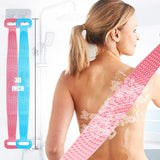 GIRO 2 Pack Silicone Body Scrubber Lengthen 30'' Double Side Exfoliating Massage Washer Body Bath Brush With Hook Up Back Scrubber for Shower(30inch, Pink&Blue)