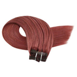 [New]Moresoo Clip in Hair Extensions Human Hair 18 Inch Clip in Remy Hair Extensions Color #35 Rose Gold Clip Hair Extensions 7PCS 100G Full Head Set Hair Extenisons Clip on