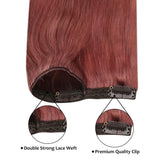 [New]Moresoo Clip in Hair Extensions Human Hair 18 Inch Clip in Remy Hair Extensions Color #35 Rose Gold Clip Hair Extensions 7PCS 100G Full Head Set Hair Extenisons Clip on