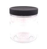 Clear Plastic Jars 8 ounce with Black Lids (9-Pack), Refillable Empty Storage Containers with Lids for Cosmetic Products, Kitchen, DIY creams, Arts, Crafts Supplies