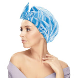 Leotruny Shower Cap Reusable Bow Bath Cap Waterproof for Women All Hair Lengths (C04-Wave)