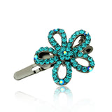 DoubleAccent Hair Jewelry Small Hair Pin Austrian Crystal Daisy Flower Magnet Barrette (Choice of Color)
