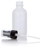 2 oz Frosted Clear Glass Boston Round Treatment Pump Bottle (6 Pack) + Funnel