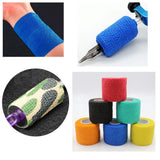 Tattoo Grip Cover - Jconly 10pcs Disposable Self Adhering Elastic Non-Woven Bandage Wrap for Tattoo Handle Grip Tube,Postoperative Wound,Sports Protection Assorted Colors … …