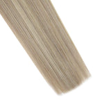 Ugeat Microbead Hair Extension Remy Hair 22inch Micro Loop Hair Extensions Human Hair 50Gram/50Strands Cold Fusion Hair Extensions Micro Beads Balayage Color #4/18/22 Brown with Blonde