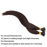 SEGO Nano Bead Ring Human Hair Extension Pre Bonded Nano Tip Remy Hair Extensions Micro Beads Rings Loop Hand Tied Hairpiece 20 Inch #02 Dark Brown 1g/strand 50g/pack