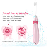 Fairywill Children Electric Toothbrushes for Kids with 7 Popular Songs, Smart Timer, 2 Brush Heads in Pink