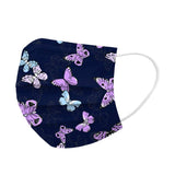 50PC 3 Ply Non-woven Disposable Face_Mask for Kids with Cortoon Pattern Breathable and Anti-haze Dust Bandanas for Children with Elastic Earloop Outdoors, Butterfly I