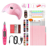 Barabum Nail Lamp,Nail Art Equipment Set,Nail Art Brush Set,Nail Polisher for Salon 1 Set Manicures Tool Nail Art Set (Pink set)