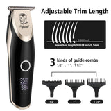 Beard and Hair Trimmer, Hizek Hair Clippers Professional Haircut Kit,Cordless Men's Trimmer with T-blade,3 Adjustable Speeds,LED Display,Blade Lubricating Oil and Guide Combs,for Family Use