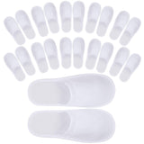 24 Pair Spa Flip Flops Disposable Slippers for Hotel Guests, Closed Toe Super Comfort, Men's 8.5 or Women's 11 White