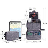 Travel Toiletry Bag Dopp Kit, Waterproof Hanging Toiletries Shaving Organizer Hygiene Bag for Women Men Compact Portable Gym Shower Bathroom Toiletry Storage Bag (Gray)