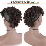 YITI Afro Puff Curly Drawstring Ponytail With Bangs Hairpieces for Black Women,Mohawk Ponytail Drawstring Kinky Curly Faux Hawk Ponytail Clip in Wrap Updo Hair Extensions (1B/33)