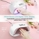 UV LED Nail Lamp, 72W Fast Dry Gel Light Nail Dryer, Professional Nail Art Tools for Fingernail and Toenail, with 4 Timer/Sensor/Handle, Polish Curing Lamp for Gel Nail (36 Beads)