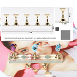 Autohome Crystal Acrylic Nail Practice Stand Holder Polish Display Manicure Tools(2 Sets)