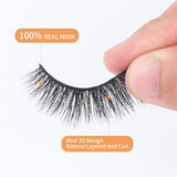 Arison 3D Mink Lashes False Fake Eyelashes Wispy Strips Silk Reusable Handmade Real Long Fur Soft Dramatic Natural Look 1 Pair Package for Women Makeup