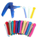 Dental Orthodontic Ligature Ties and Orthodontic Ligature Gun Dispenser, 1040 Teeth Orthodontic Ligature Ring Rubber Bands (Multi-color) (Blue)