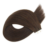 Lovrio Tape in Hair Extensions Human Hair, Colored Walnut Brown, Invisible Hair Extensions Tape In Hair 50 Gram 16 Inch 20 Pieces