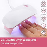 Makartt Nail Art Foil Glue Gel and Nail Lamp Bundle, 15ML 2 Bottles Foil Stickers Nail Transfer Tips , 6W Mini UV LED Lamp