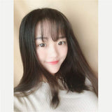 3D Air Bang Human Real Hair Flat Bangs with Temple clip in Hair Extensions Invisible Fluffy Women Wig Hair Topper Pieces by Remeehi light brown