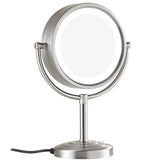 GURUN 9-Inch Tabletop Double-Sided LED Lighted Makeup Mirror with 10x Magnification, Vanity Mirror Nickel Brushed Finish M2208DN(8.5in,10x) Powered by US Plug