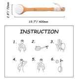 HYCOPROT Soft Fluffy Bath Back Brush, Extra Soft Comfy Bristles Anti-slip Long Handle Natural Body Massager for Shower, Wet/Dry Brushing, Exfoliating, Back/Leg/Foot Scrubbing (Grey)