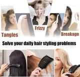 2 Pcs Boar Bristle Hair Brush Curved Vented Detangling Brush for Women and Men, Quick Blow Drying Brush Anti-frizz Styling Hair Brush for Long, Thick, Curly, Straight, Thin Hair, Wet or Dry Use
