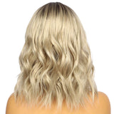 WIGODDESS Light Brown Short wave Wig, Simulated Scaip Wig, Daily Makeup Party Wig Perruque Heat Resistant Hair 14inch Simulated Scalp Machine No-Lace Daily Wigs For Women