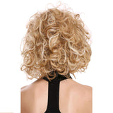 Sallcks Short Curly Blonde Wig for Women Shaggy Natural Synthetic Cosplay Costume Wigs with Wig Cap