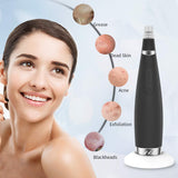 Blackhead Remover Pore Vacuum-VKK Pore Cleaner Acne Extractor Blackhead Whitehead Comedone Face Blackhead Vacuum Remover Tool Wireless Rechargeable (Black)