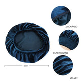 2pcs/Set Durags and Bonnets Elastic Long Tail Velvet Doo rag Turban Sleep Cap Solid Color for Men Women