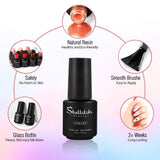 Shelloloh 8PC Gel Nail Polish Kit with 24W Nail Dryer,Top&Base Coat,Manicure Tools and Decorations