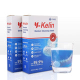 Y-Kelin 180 tabs Denture Cleansing Tablets(6 Months Supply)-Removing Bad Odor, Plaque, Stains from Dentures, Retainers, Night Guards, Mouth Guard(pack of 6)