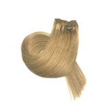 120g Clip in Extensions 15inch Clip in Human Hair Extensions Silky Straight Clip in/on Hair Thick End Full Head Top Fashion Summer Hairstyle for Women 7pcs #27 Dark Blonde(16"18"20"22")