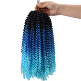12 Inch Spring Twist Hair 3 Pack Ombre Colors Crochet Braiding Hair Bomb Twist Crochet Braids Kanekalon Synthetic Hair Extensions (Black Sky Blue)
