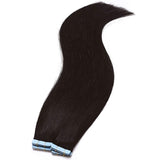 S-noilite Rooted Tape in Human Hair Extension for Women Glue in Remy Human Hair Piece Seamless Skin Weft Invisible Double Tape Full Head Straight 40Pcs 100Gram (22Inch #1B Natural Black)