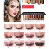 2Pcs Pro 12 Colors Naked Eyeshadow Makeup Palette - Shimmer Matte Pigmented Blendable Diamond Nude Natural Eye Shadow Pallet Kit with Brush(A+B)