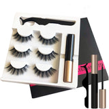 Magnetic Eyeliner and Lashes Magnetic Eyelashes Kit [3 Pairs] with Tweezers.No Glue Reusable Silk False Lashes, Easier To Use Than Traditional Magnetic Eyelashes. (018)