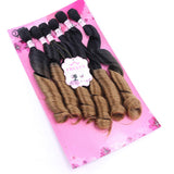 FRELYN Loose Wave Synthetic Hair Weave Bundles with Closure Ombre Color T1B/27 Black to Dirty Blonde 16 18 20 Inches Bundles with Lace Closure