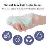 KECUCO 3 Pcs Konjac Body Sponge for Babys, Infant, Toddler, 100% All Natural KONJAC Shower Bath Sponge, 3 Colors and Extra Large Size, Safe for Oily, Dry, Combination or Sensitive Skin