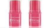 2 Pack Jordana Cosmetics Color Tint Blush Stick -08 HOT HOT HOT