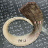 20 Pieces 20" Inches Balayage Ombre Two Tone Tape in Skin Weft Human Hair Extensions Color 18/613 Dark Blonde Mix Bleach Blonde
