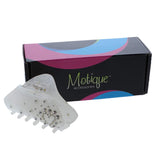 3.5 Inch Jaw Clip Hair Claw With Diamonds and Heart Motif -White