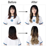 Clip in Hair Extensions 3Pcs 8Clips Curly Wavy Thick Full Head Double Weft Clip on Synthetic Hair Extension Wavy Hairpieces for Women Ginger Brown Mix Bleach Blonde 18"-24"